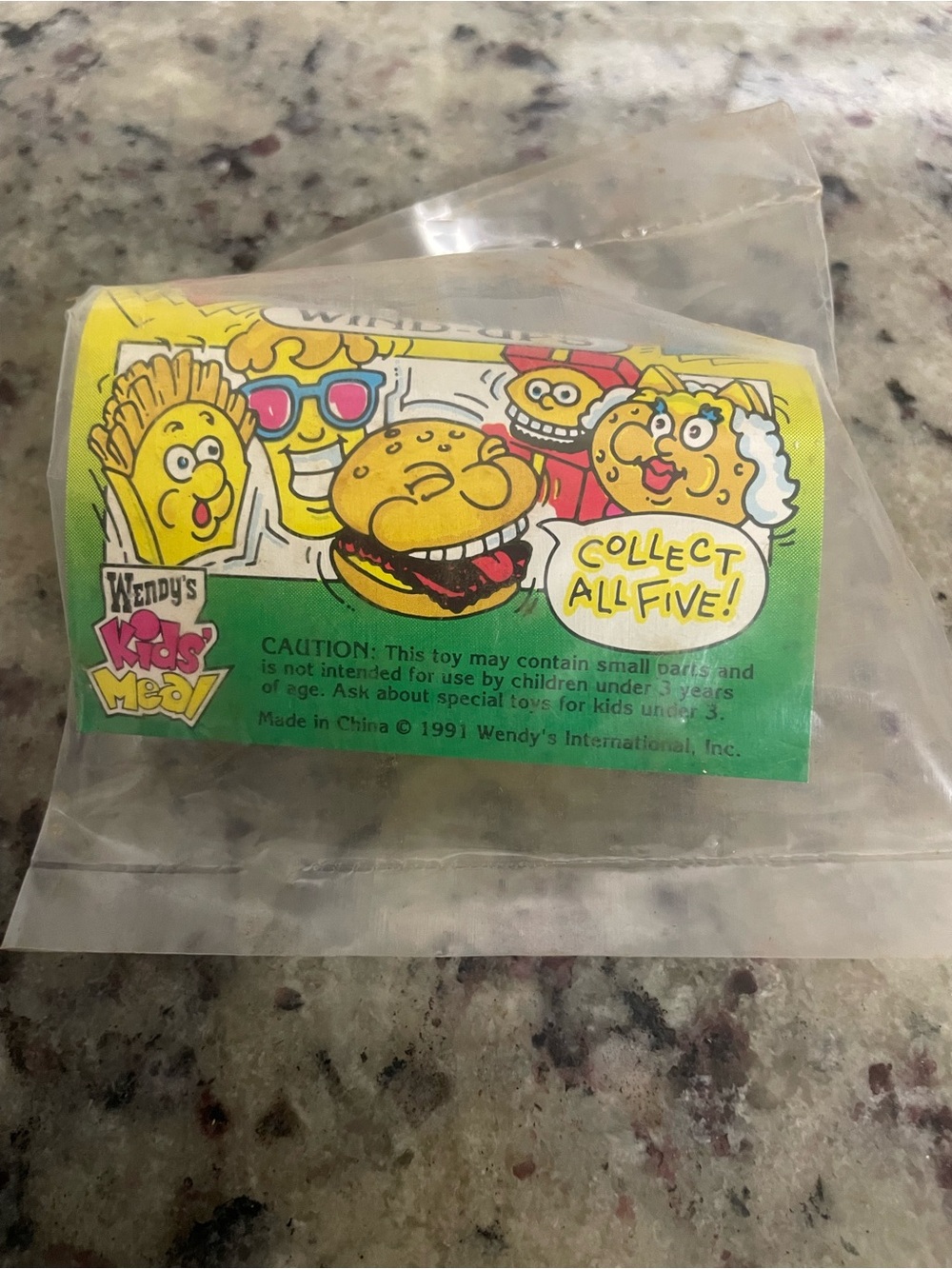 vintage 1991 Wendy's Wacky Wind-Ups kid meal toy Frosty on wheels collect sealed